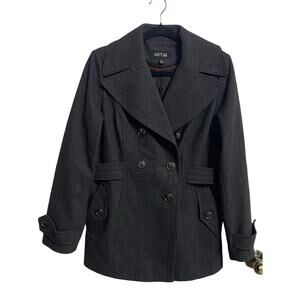 Apt 9 Peacoat Gray Size Small Collared Wool Blend